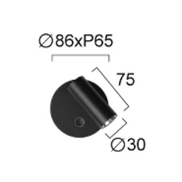 LED-Wandlampe Tara, schwarz, Ø 9 cm, Metall günstig online kaufen