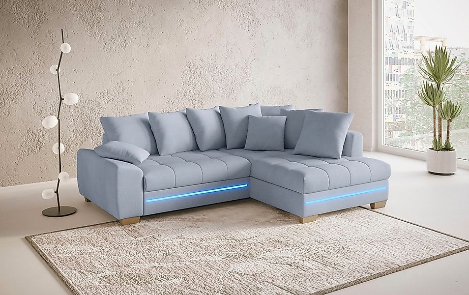Mr. Couch Ecksofa »Nikita II, L-Form«, mit Kaltschaum, RGB-LED Beleuchtung, günstig online kaufen