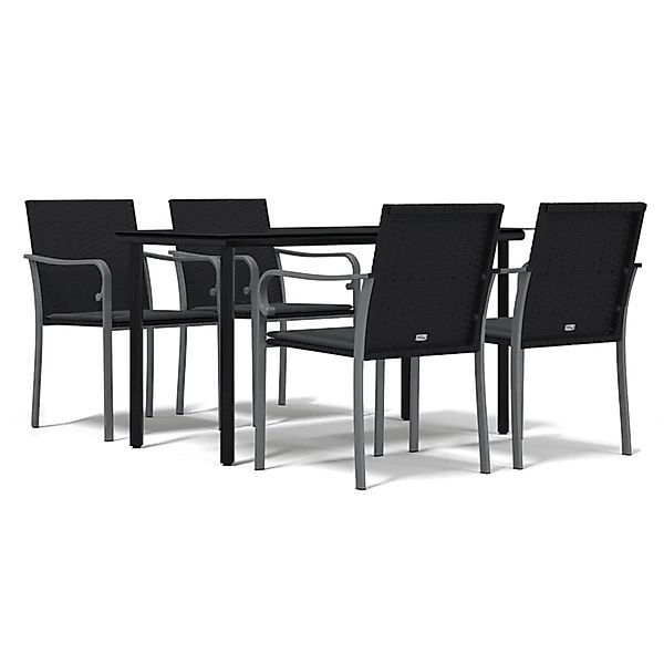 vidaXL 5-Tlg Garten-Essgruppe mit Kissen Poly Rattan und Stahl 3186959 günstig online kaufen