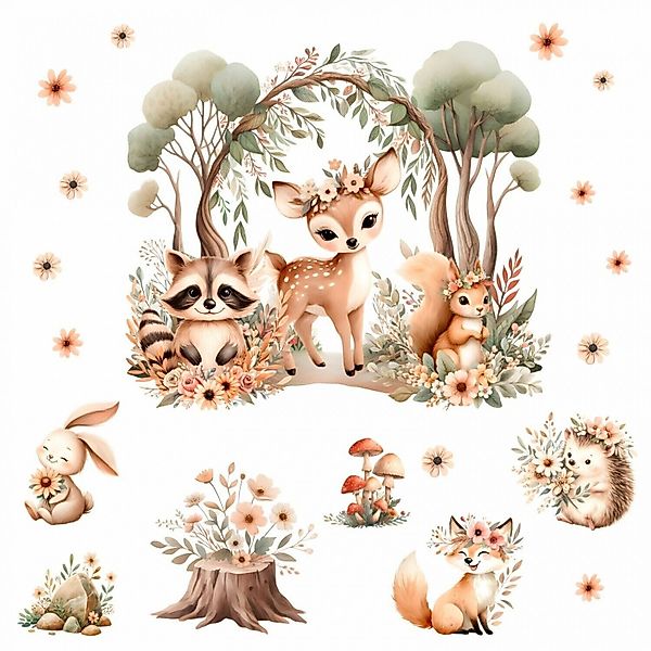 nikima Wandtattoo 266 Wandtattoo Reh Waschbär günstig online kaufen