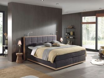 PLACES OF STYLE Boxspringbett "Vinton" aus Eiche, mit LED-Beleuchtung, vers günstig online kaufen