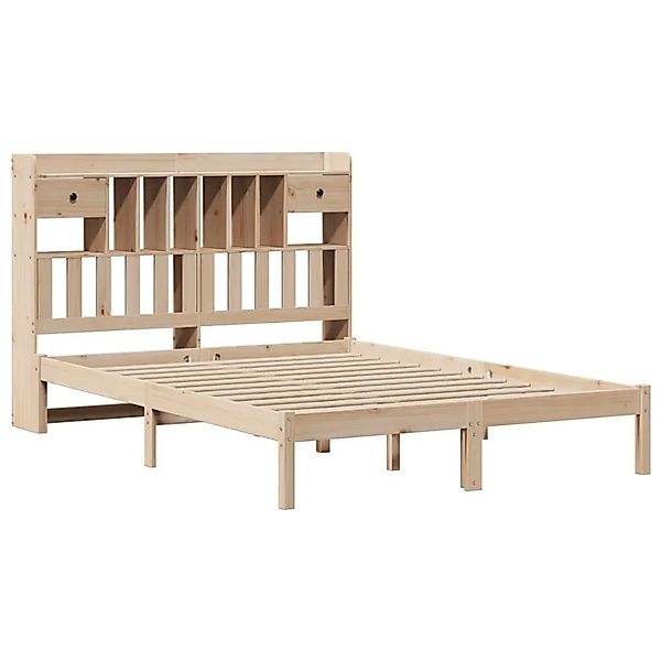 vidaXL Massivholzbett mit Regal ohne Matratze 150x200 cm Kiefernholz 332162 günstig online kaufen