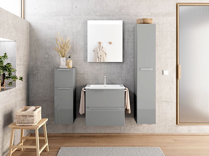nobilia® Badmöbel-Set »Levere«, (2 St., vormontiert, mit Soft-Close), Hochg günstig online kaufen