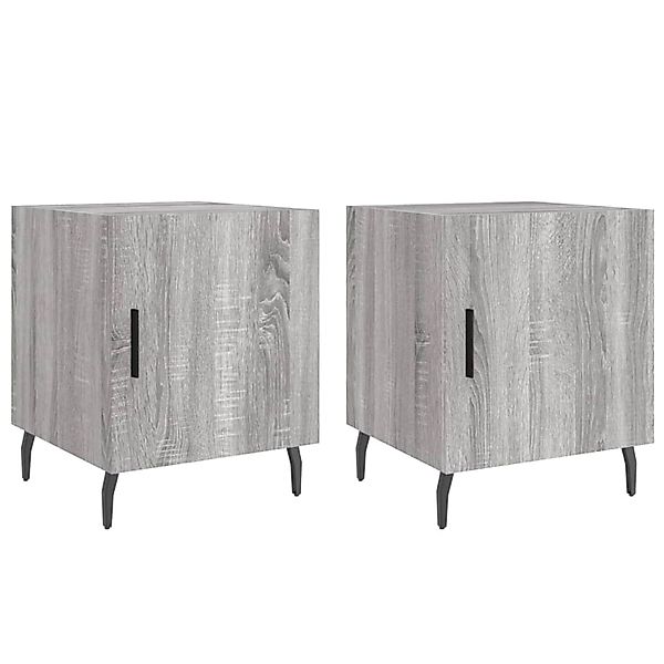 vidaXL Nachttische 2 Stk Grau Sonoma 40x40x50 cm Holzwerkstoff Modell 2 günstig online kaufen