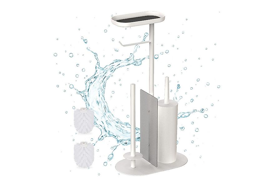 relaxdays WC-Garnitur aus Metall, weiß günstig online kaufen