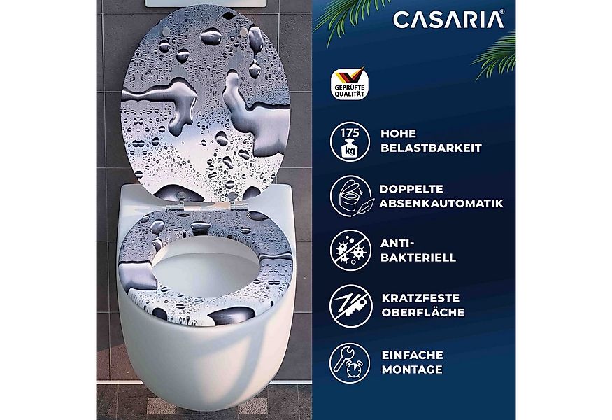 Casaria WC-Sitz, Doppelte Absenkautomatik MDF Holz hygienisch Toilettensitz günstig online kaufen
