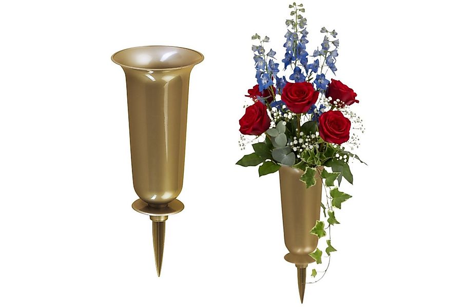 matches21 HOME & HOBBY Dekovase Grabvasen mit Erdspieß zum Stecken 2er Set günstig online kaufen