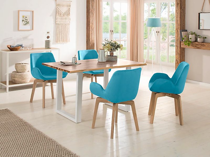 OTTO home Esstisch "Melody" Akazienholz, mit Metallfußgestell Breite 140 cm günstig online kaufen