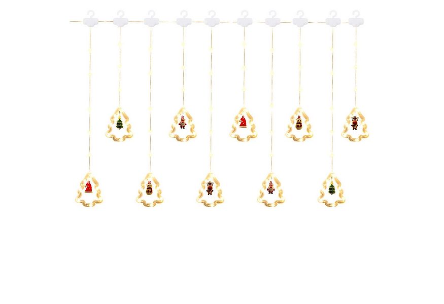 Clanmacy LED-Lichtervorhang 3M Lichterkette Fensterbeleuchtung mit Weihnach günstig online kaufen