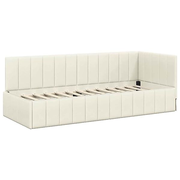 vidaXL Bett Eckbettgestell mit Kopfteil Creme günstig online kaufen