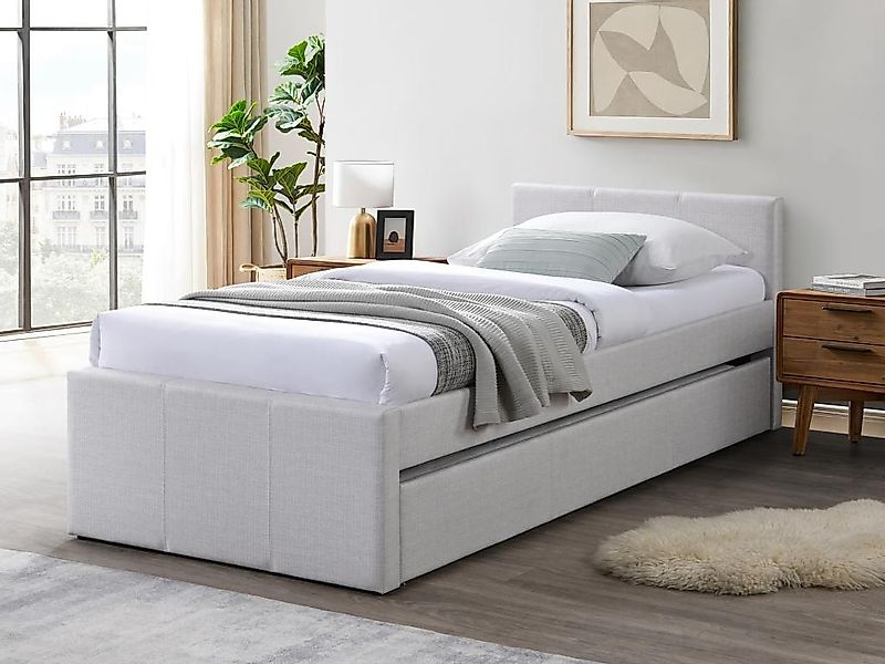 Ausziehbett 90 x 190 cm - Stoff - Beige - DORITALO günstig online kaufen