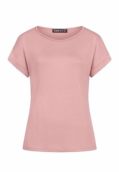 CLOUD 5IVE T-Shirt "CLOUD 5IVE Viskose T-Shirt mit Ärmelumschlag und Rundha günstig online kaufen