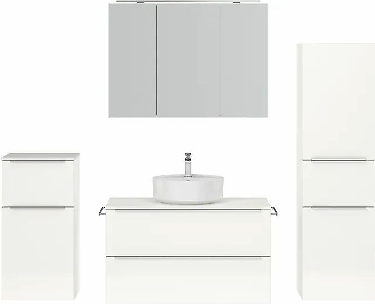 nobilia® Badmöbel-Set »Alvene«, (4 St., vormontiert, mit Soft-Close), inkl. günstig online kaufen