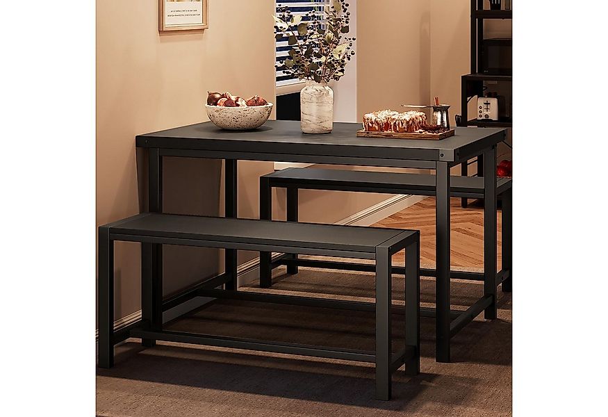 GarveeMore Essgruppe 3er-set, 3-tlg., esstisch mit 2 bänken günstig online kaufen