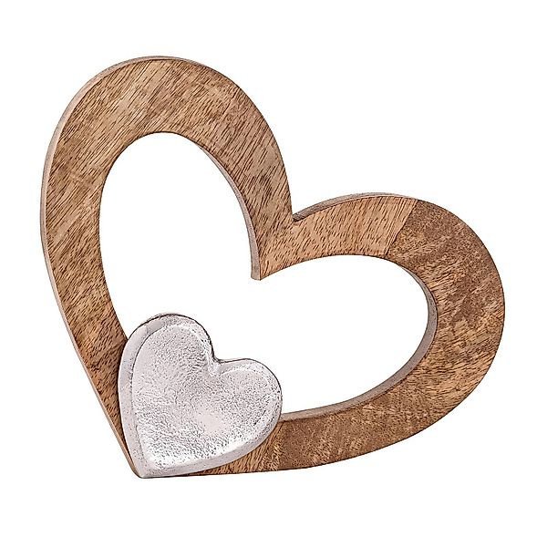 Amagohome Dekofigur Dekofigur Herz 27x21cm Holzfigur günstig online kaufen