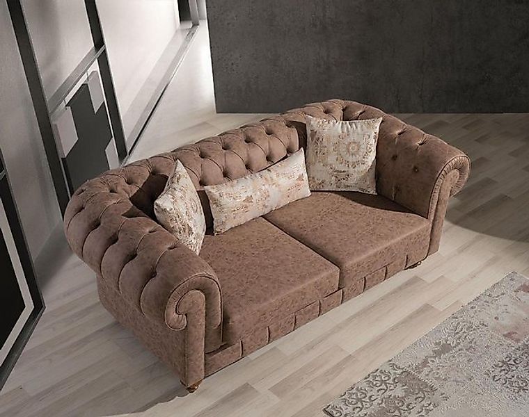 Xlmoebel 2-Sitzer Eleganter brauner Chesterfield Designer Zweisitzer Sofa, günstig online kaufen