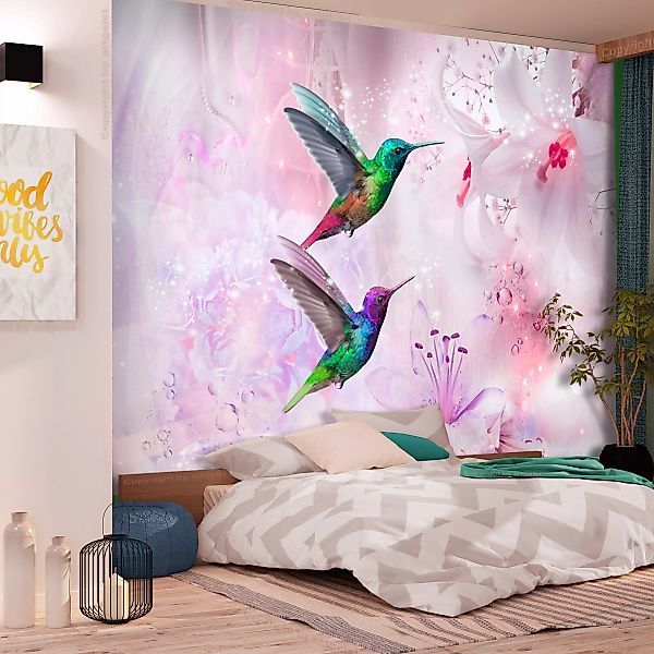 Fototapete - Colourful Hummingbirds (Purple) günstig online kaufen