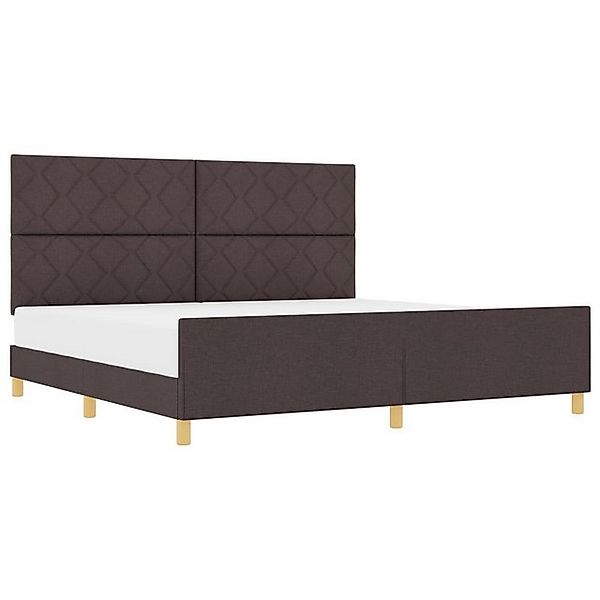 vidaXL Bett Bettgestell Dunkelbraun 200x200 cm Stoff (1-tlg) günstig online kaufen