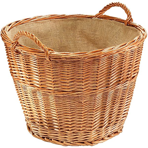 Kobolo Dekorativer Kaminholzkorb aus Weide mit praktischen Griffen günstig online kaufen