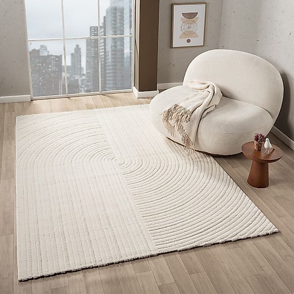 Vimoda Designteppich Moderner Dicht Hoch/Tief Wohnzimmer, günstig online kaufen