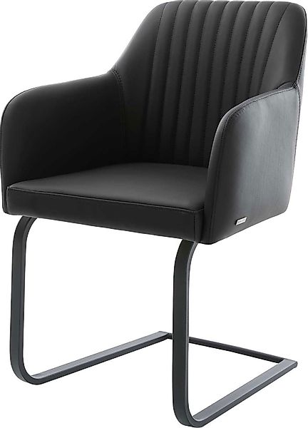 DELIFE Polsterstuhl Greg-Flex, Freischwinger flach Schwarz günstig online kaufen