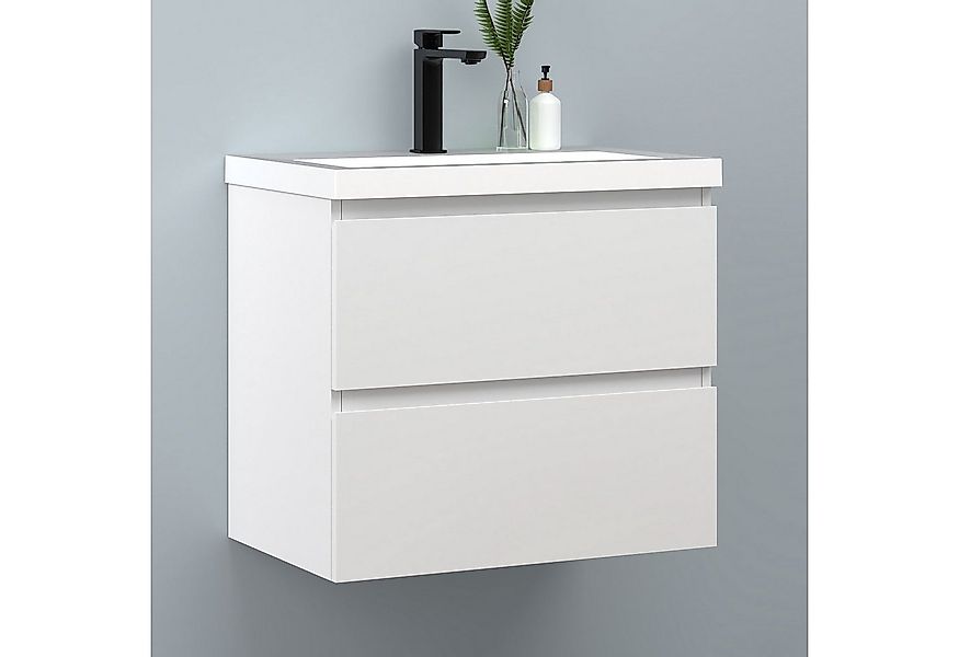 Aica Sanitär Waschtisch Mineralguss Waschbecken mit Unterschrank Badmöbel S günstig online kaufen