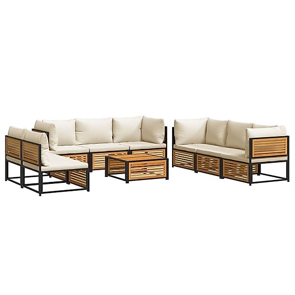 vidaXL Gartenlounge-Set 9-tlg. Garten-Sofagarnitur mit Kissen günstig online kaufen