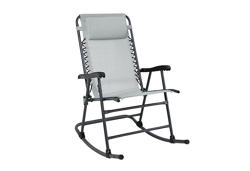 SVITA Schaukelstuhl, faltbar, klappbar, mit Kopfstütze, Armlehne, Hellgrau günstig online kaufen