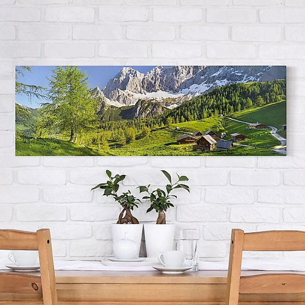 Leinwandbild - Panorama Steiermark Almwiese günstig online kaufen