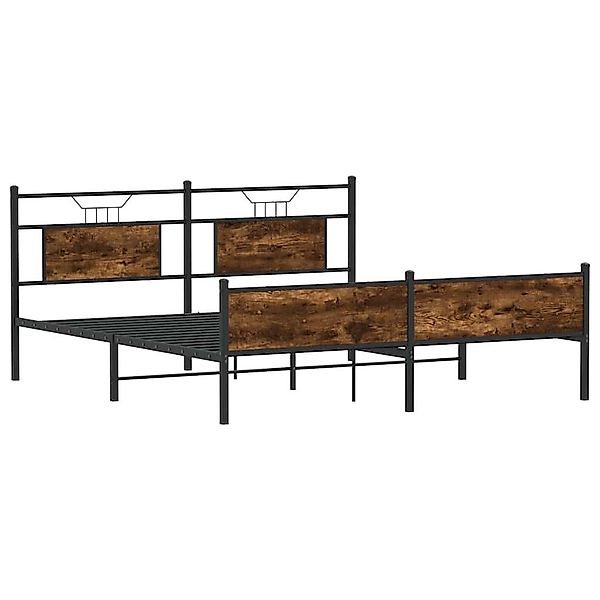 vidaXL Bett Metallbett ohne Matratze Räuchereiche günstig online kaufen