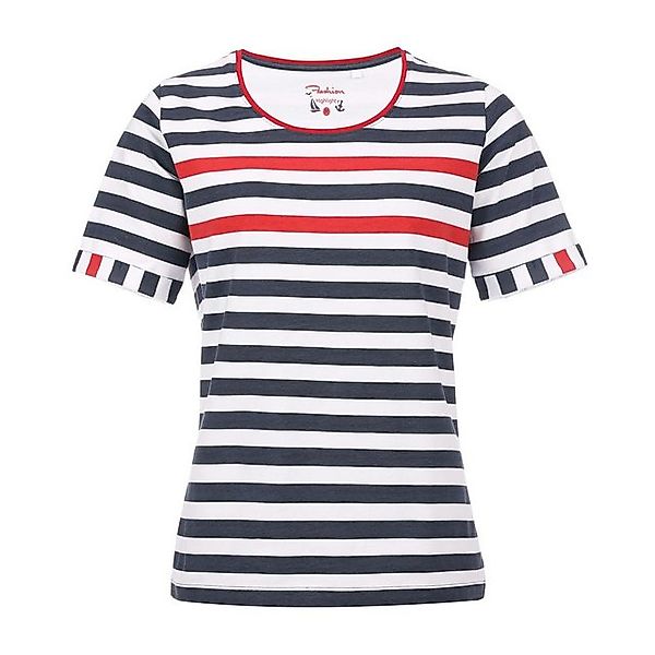 modAS Kurzarmshirt Damen T-Shirt Blockstreifen Maritim günstig online kaufen