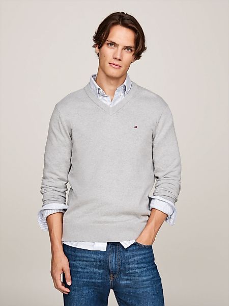 Tommy Hilfiger V-Ausschnitt-Pullover "PIMA ORG CTN CASHMERE V NECK" günstig online kaufen