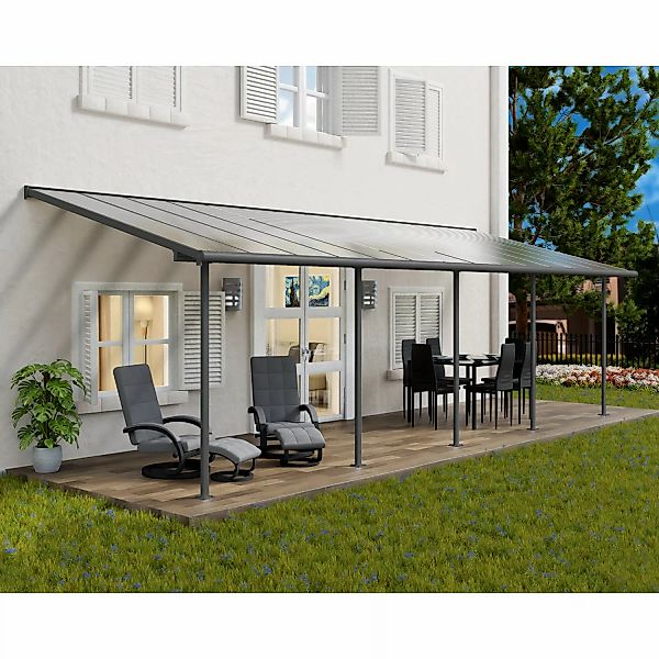 Palram - Canopia Terrassenüberdachung Sierra 860 cm x 295 cm Grau günstig online kaufen