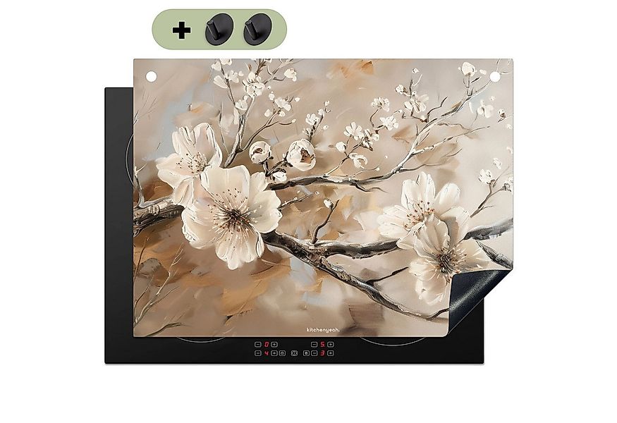 KitchenYeah Küchenrückwand Blumen - Abstrakt - Gemalt - Beige, (1-tlg), Ind günstig online kaufen