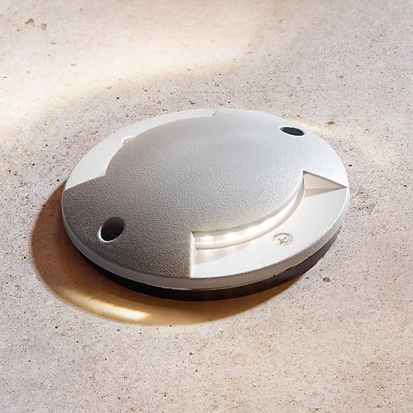 Lindby LED-Bodeneinbauleuchte Nandita, Ø 10 cm, silber, IP65 günstig online kaufen