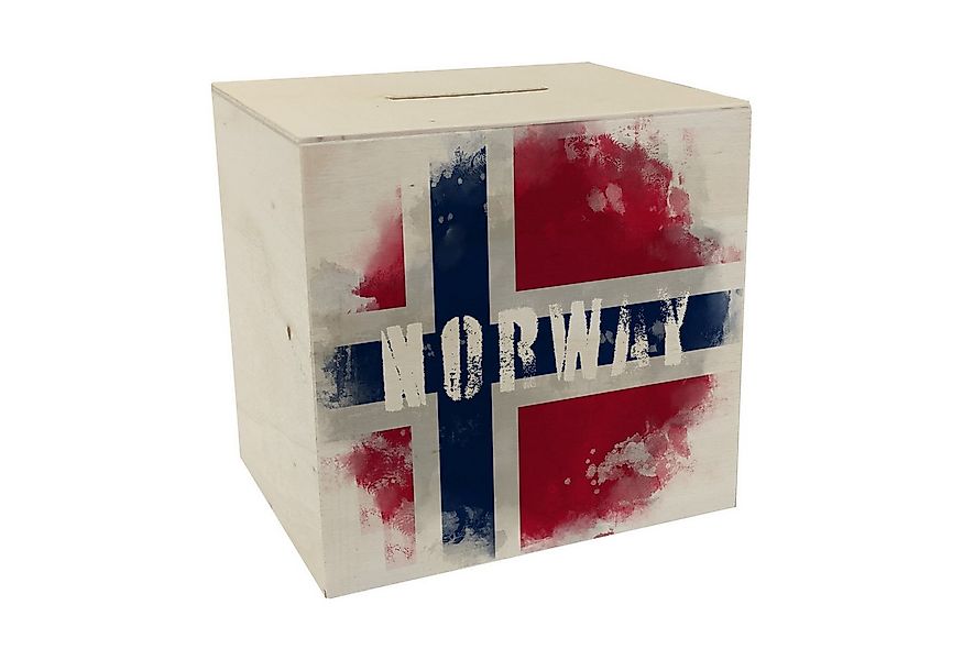 speecheese Spardose Spardose aus Holz mit Norwegen Flagge im Used Look Spar günstig online kaufen