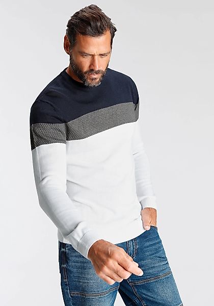 H.I.S Rundhalspullover "neue Farben", Colorblocking, in leichter Strickqual günstig online kaufen