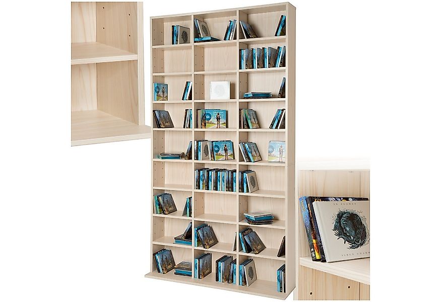 tectake CD-Regal CD DVD Regal, Set 1-tlg., in Holzoptik günstig online kaufen