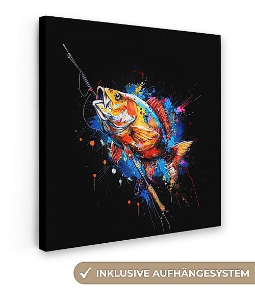 OneMillionCanvasses® Leinwandbild Graffiti - Sport - Angeln - Angelrute, Fo günstig online kaufen