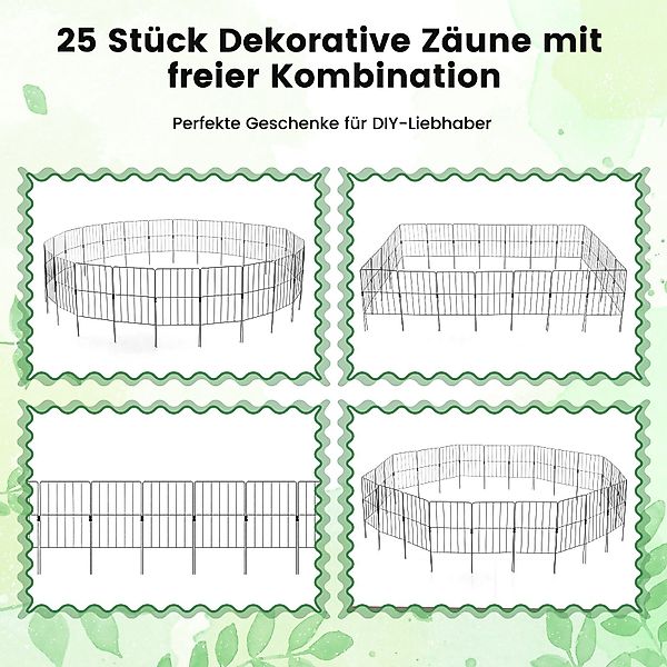 COSTWAY Gartenzaun, 25 St. Beetzaun, Absperrzaun, günstig online kaufen