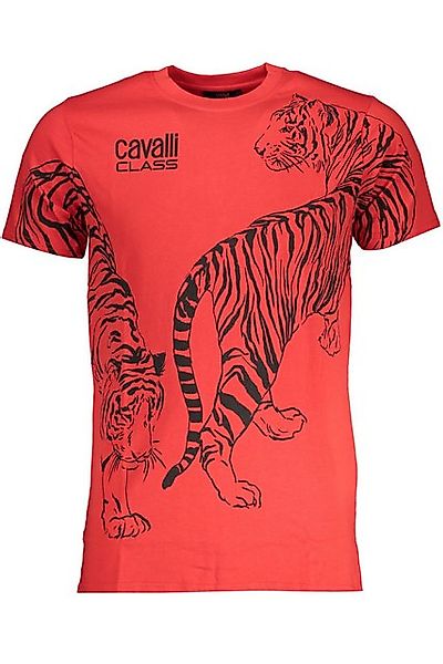 Cavalli Class T-Shirt Stylisches Herren Kurzarm-T-Shirt in Rot mit Print günstig online kaufen