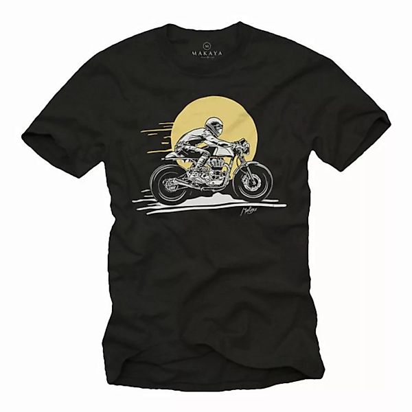 MAKAYA Print-Shirt Herren Vintage Racing Design Motorrad Motiv Bekleidung M günstig online kaufen