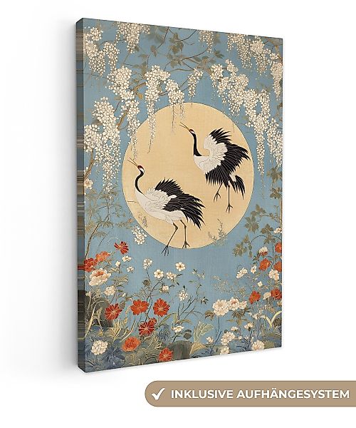 OneMillionCanvasses® Leinwandbild Kraniche - Mond - günstig online kaufen