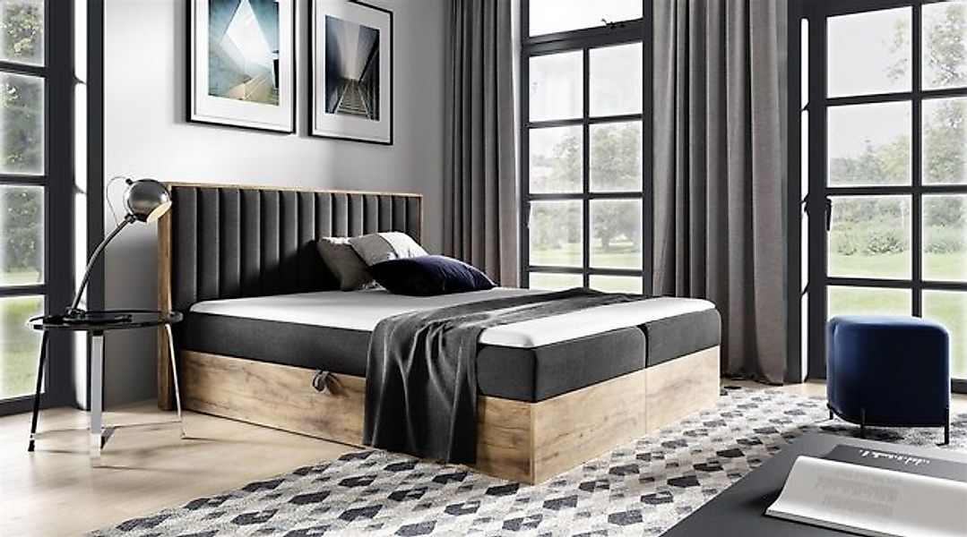 Fun Möbel Boxbett Schlafzimmerbett MARCOS in Stoff Faro (inkl. Bettkasten, günstig online kaufen