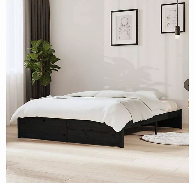 furnicato Bett Massivholzbett Schwarz 140x200 cm günstig online kaufen