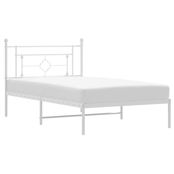 vidaXL Bettgestell mit Kopfteil Metall Weiß 107x203 cm Modell 51929997 günstig online kaufen