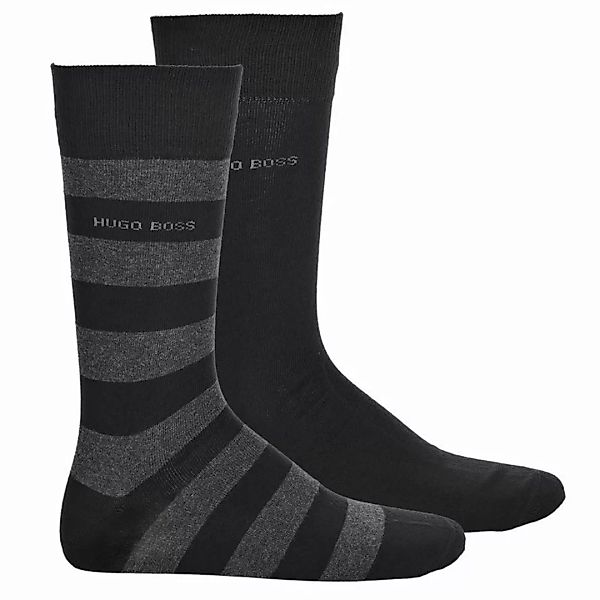 HUGO BOSS Herren Socken 2er Pack - Kurzsocken, Block Stripe CC Schwarz EU 4 günstig online kaufen