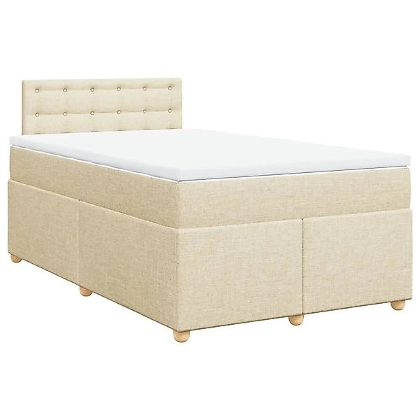 vidaXL Boxspringbett mit Matratze Creme 120x200 cm Stoff 3286666 günstig online kaufen