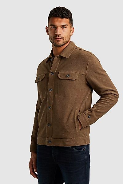 Cast Iron Overshirt Twill Jersey Braun - Größe L günstig online kaufen