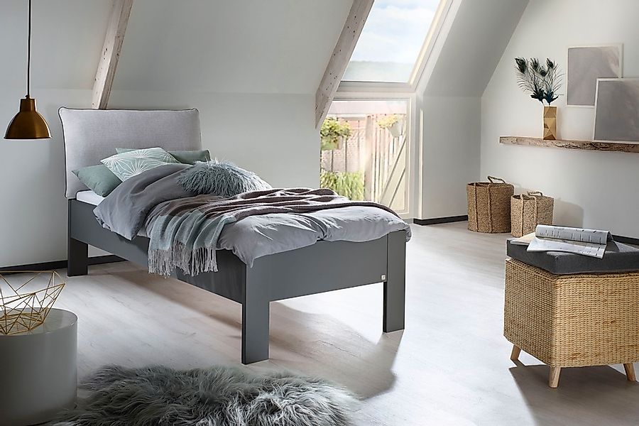 rauch Futonbett "Aditio" Kopfteil Webstoff mit abgesetztem Keder günstig online kaufen